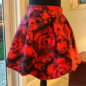 BCX Girls Red Rose Pleated Bubble Skirt Size 16